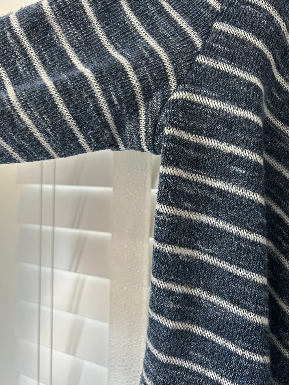 Style & Co Sweater Navy and White Stripes Petite Small